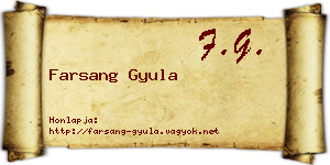Farsang Gyula névjegykártya